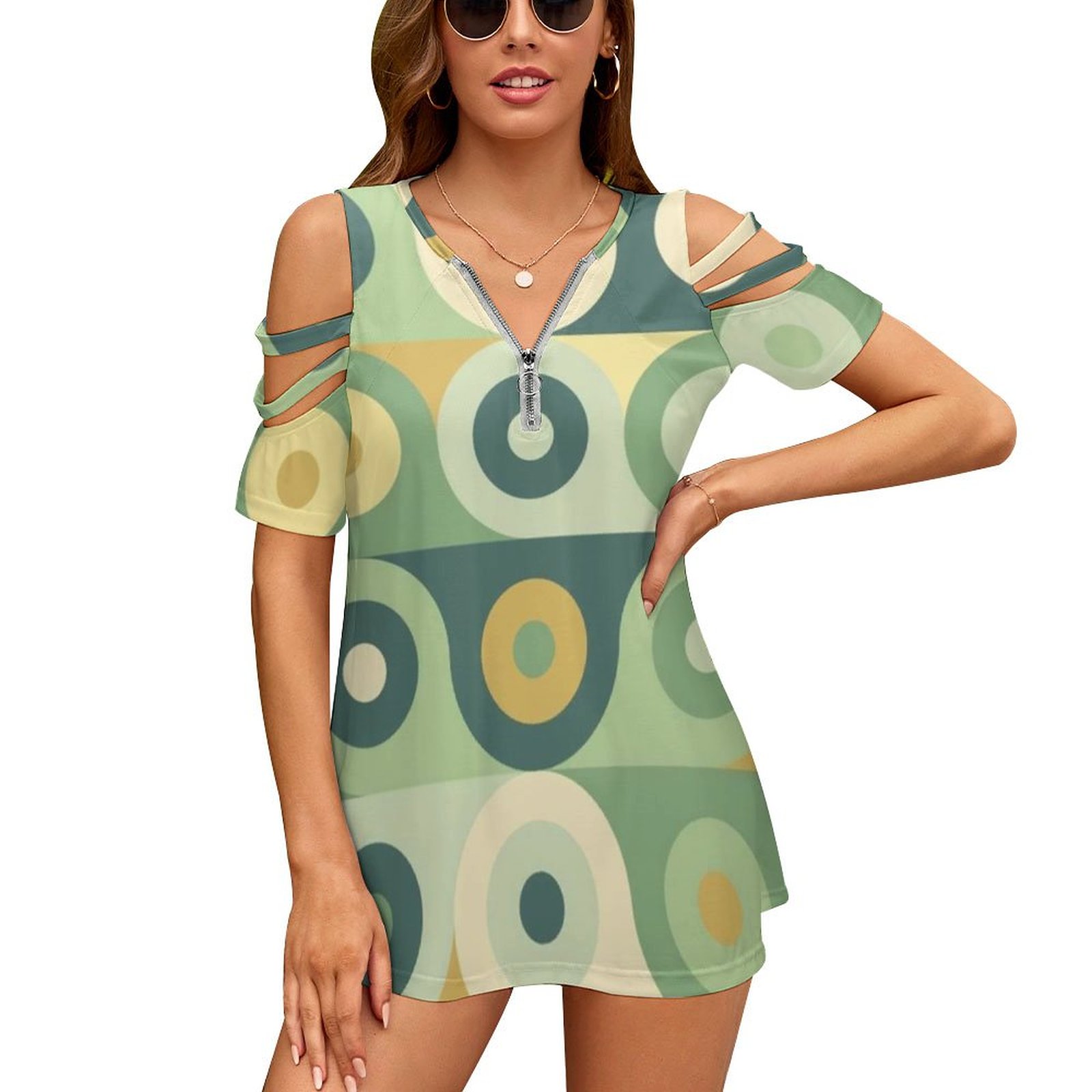Women'S Fashion Of The 70S - Groovy 70's padrão feminino zíper vários