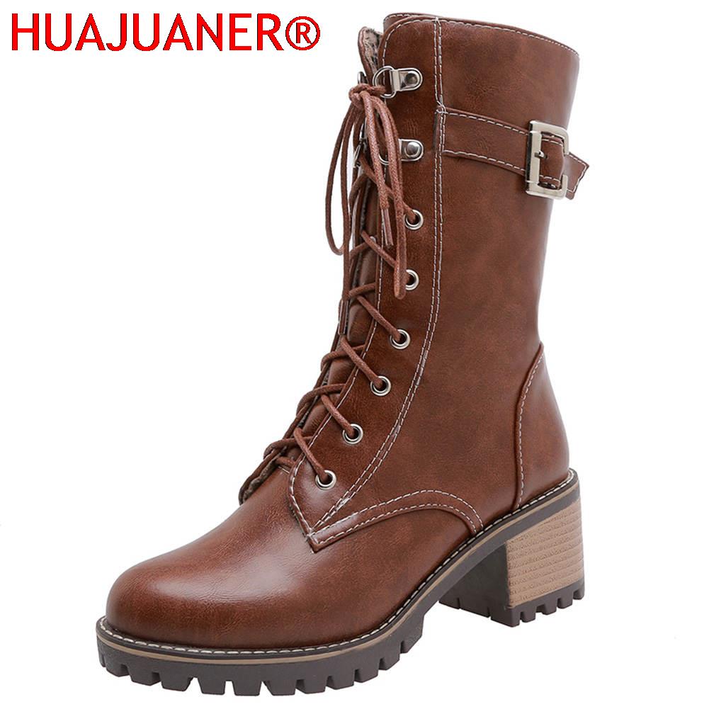 Xxl Women Fashion - HUAJUANER 2026 Botas de Couro de