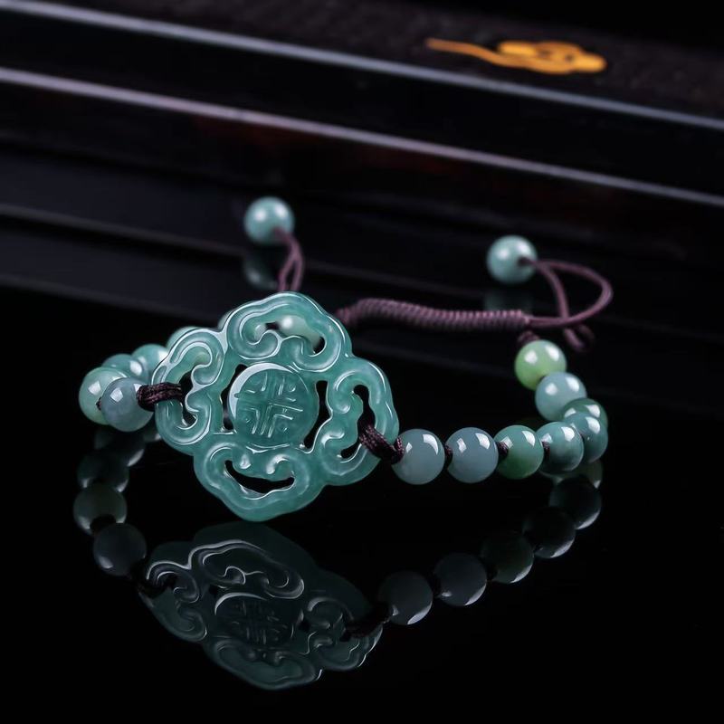 Women And Men Fashion - Pulseira de Jadeíta Natural Grau A,