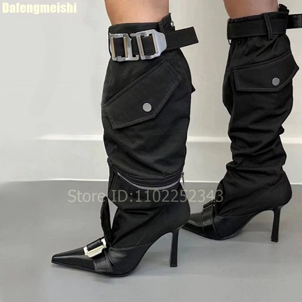 Women'S Fashion Boots 2025 - 2026 outono feminino joelho-botas altas fivela