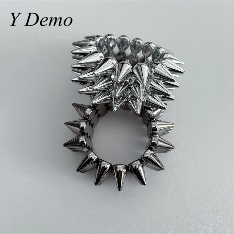 Women'S Y3K Fashion - Pulseira Unissex Elástica de Resina Eletrogalvanizada