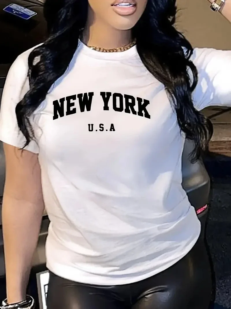 Camiseta feminina de manga cur - Women'S Fashion York avaliação e preço
