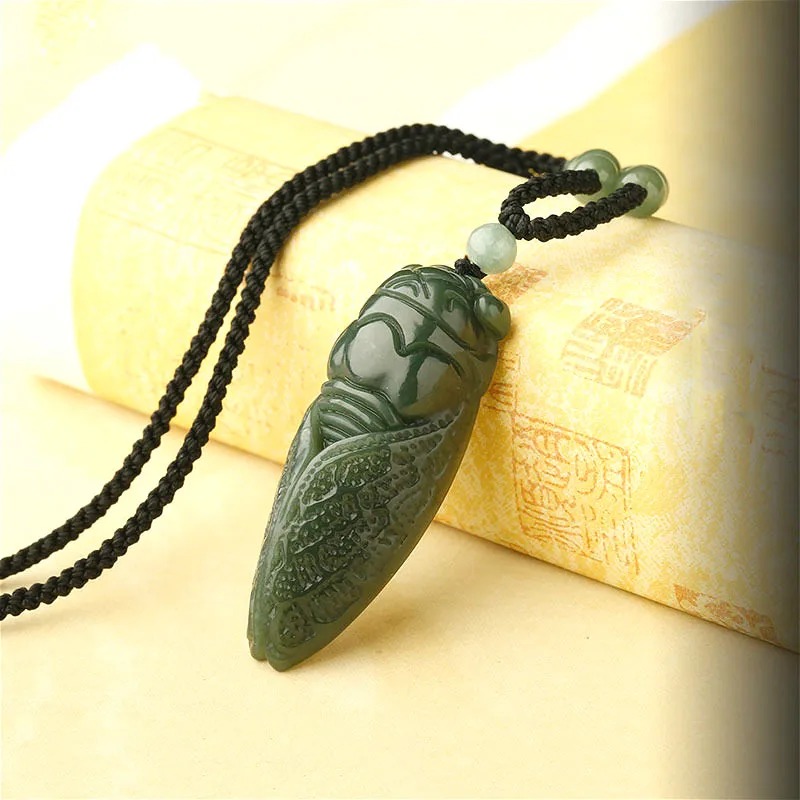 Natural Hetian Jade Cicada Col - Women And Men Fashion avaliação e preço