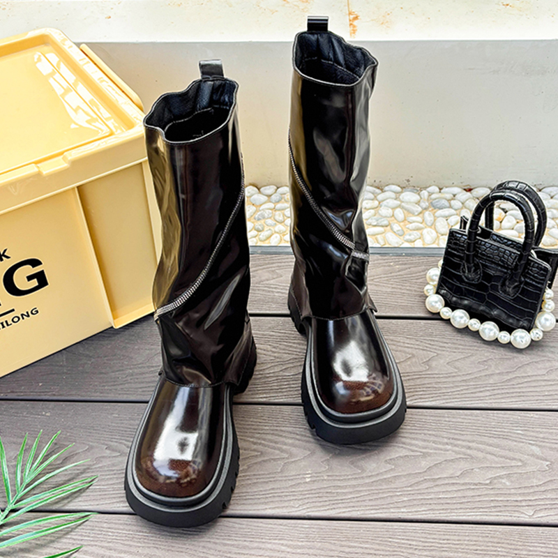 Moda plataforma sapatos de cou - Women'S Fashion Boots 2025 avaliação e preço