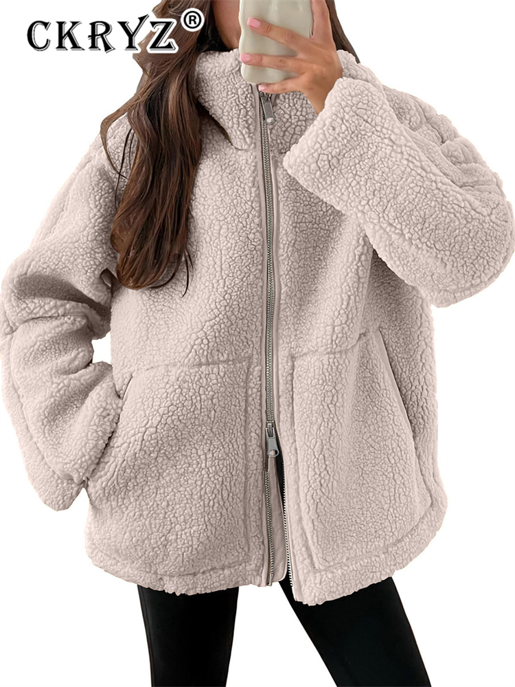 Ckryz Inverno 2026 Nova Moda C - Sherpa Coat Women avaliação e preço