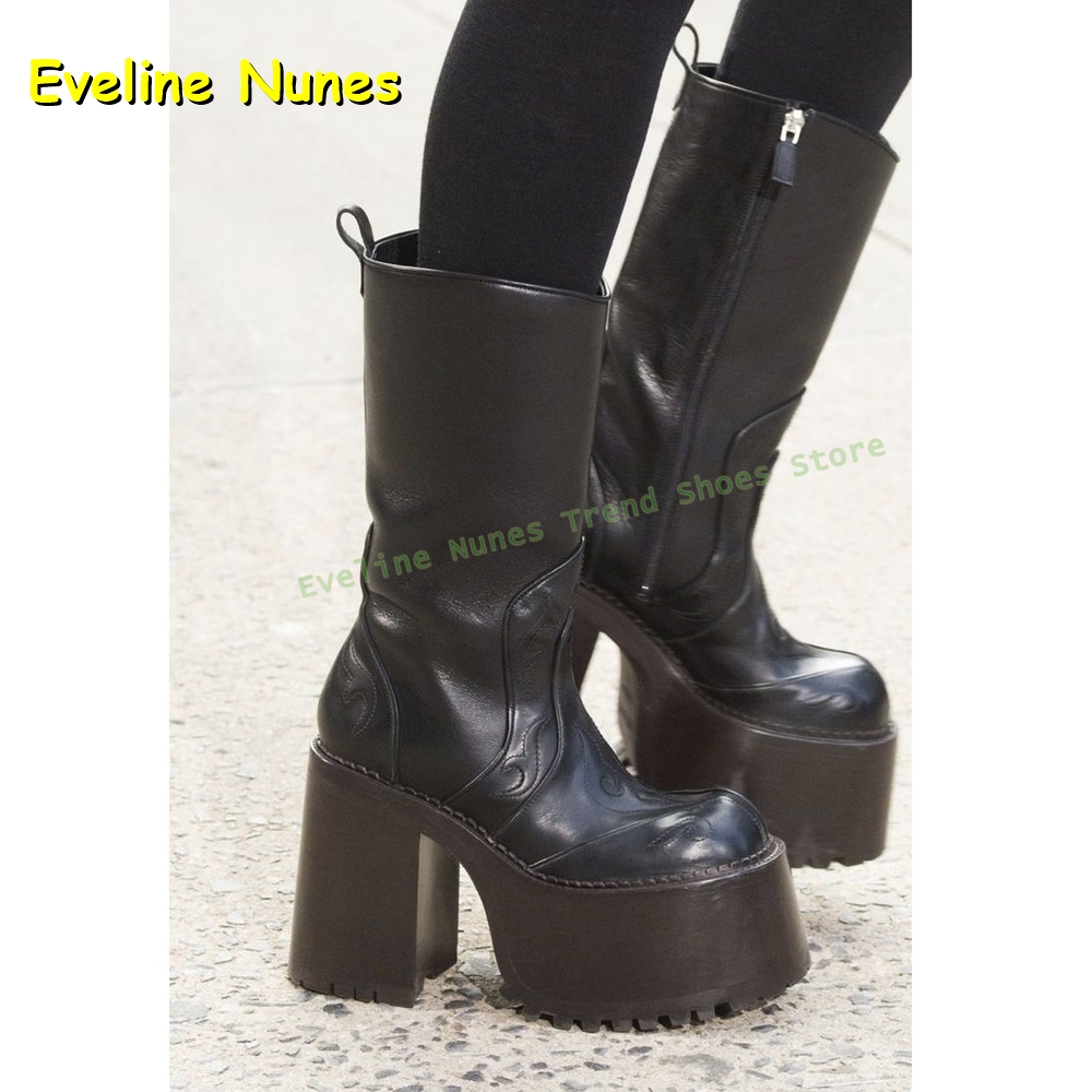 Plataforma bordada joelho bota - Women'S Fashion Boots 2025 avaliação e preço