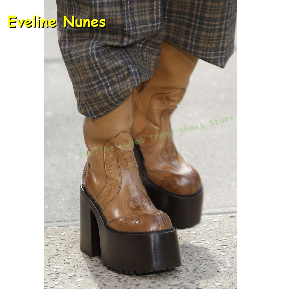 Plataforma bordada joelho bota - Women'S Fashion Boots 2025 avaliação e preço