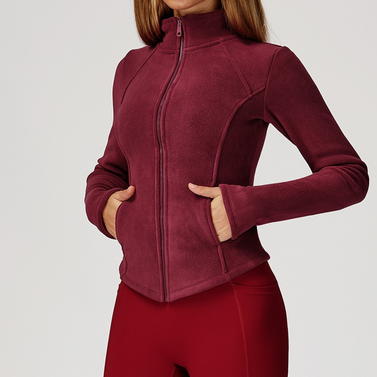 Sherpa velo yoga jaqueta com z - Sherpa Coat Women avaliação e preço