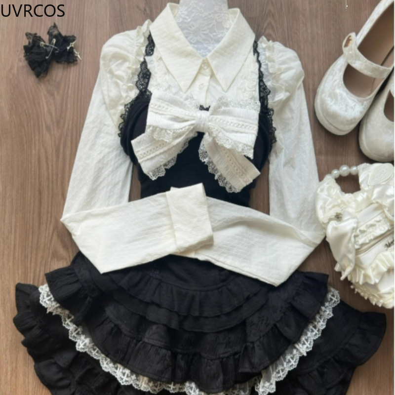 Y2k estética lolita estilo 3 p - Women Fashion Japan avaliação e preço