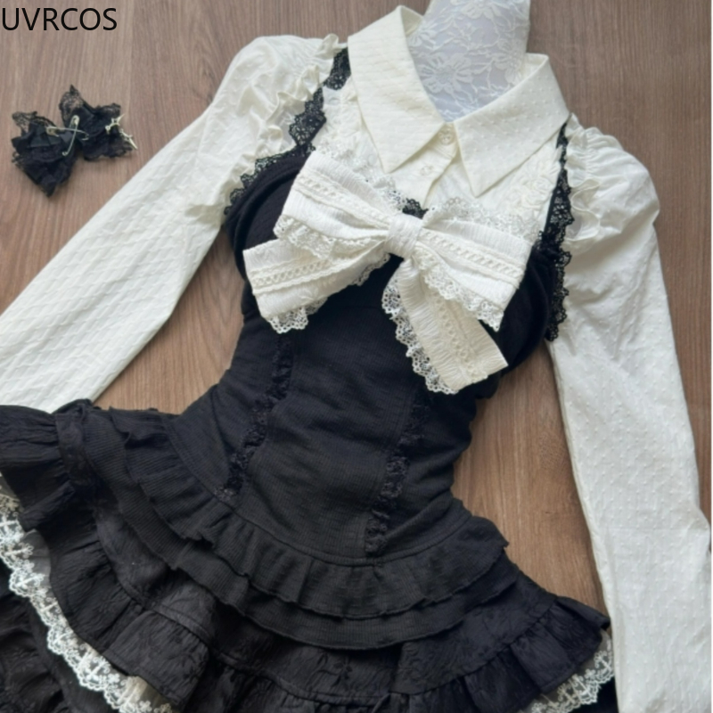 Y2k estética lolita estilo 3 p - Women Fashion Japan avaliação e preço