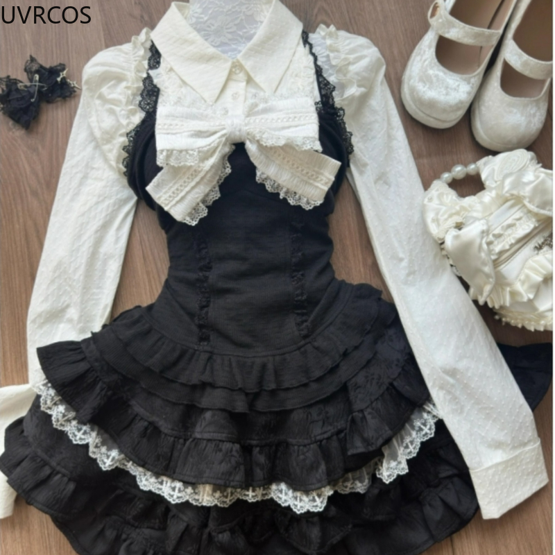 Y2k estética lolita estilo 3 p - Women Fashion Japan avaliação e preço
