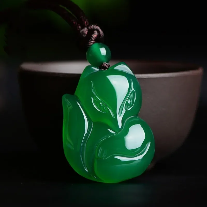 Raposa jade esculpida colar pi - Women And Men Fashion avaliação e preço