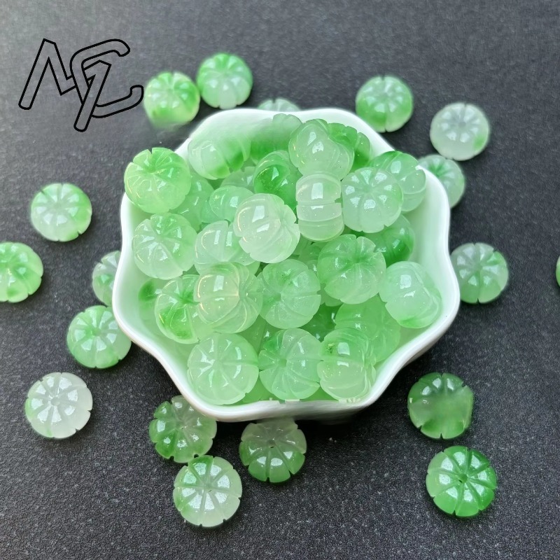 10 pçs um verde jade abóbora c - Women And Men Fashion avaliação e preço
