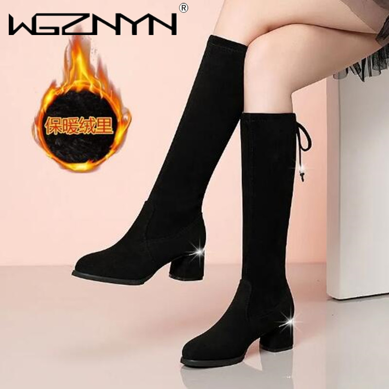 Mulheres outono inverno preto  - Women'S Fashion Boots 2025 avaliação e preço