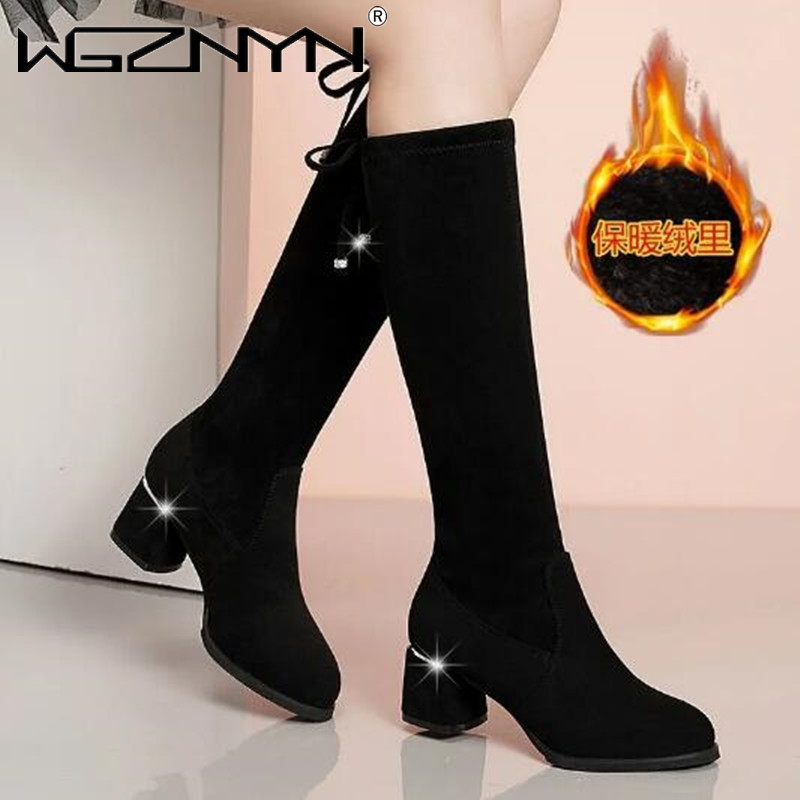 Mulheres outono inverno preto  - Women'S Fashion Boots 2025 avaliação e preço