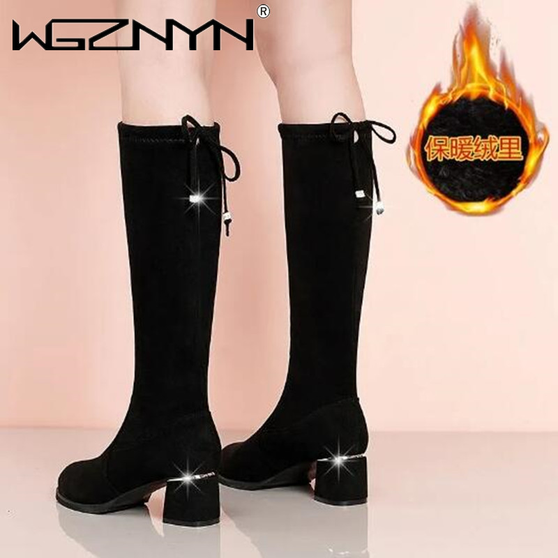 Mulheres outono inverno preto  - Women'S Fashion Boots 2025 avaliação e preço