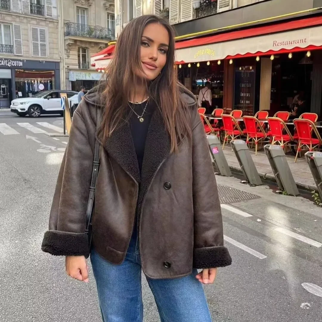 Casaco feminino de lã Sherpa,  - Sherpa Coat Women avaliação e preço