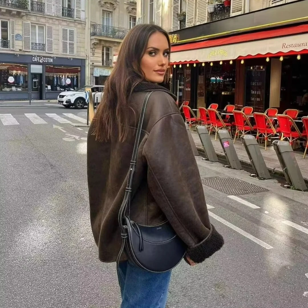 Casaco feminino de lã Sherpa,  - Sherpa Coat Women avaliação e preço