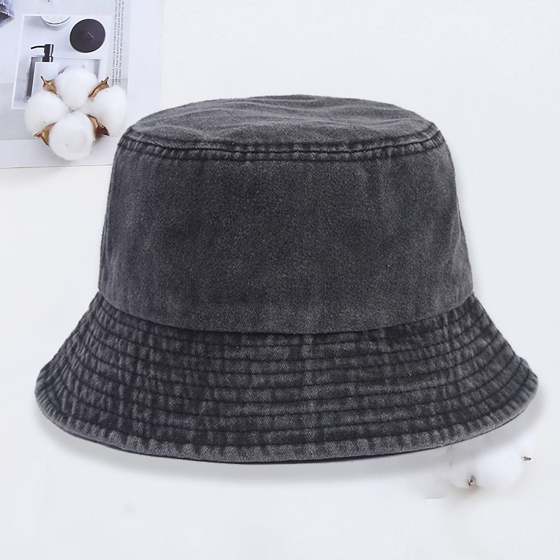 Chapéu Bucket de Denim com Log - Women Fashion Logo avaliação e preço