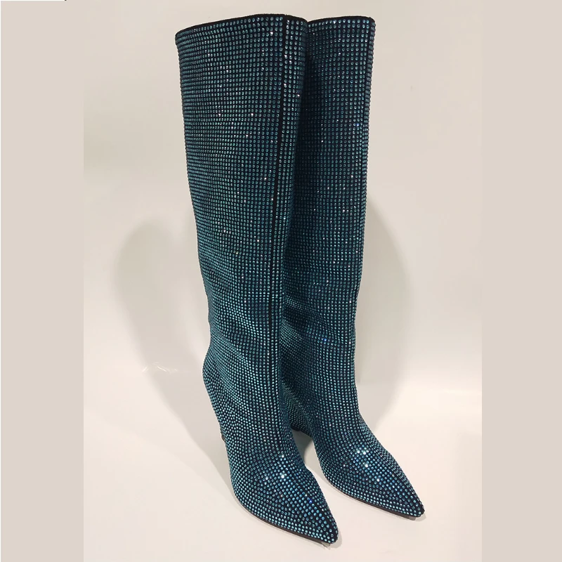 Botas de couro de strass até o - Women'S Fashion Show 2022 avaliação e preço