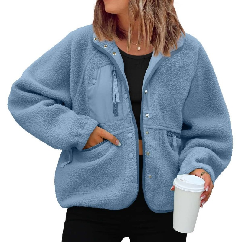 Womens Fuzzy Fleece Jacket Fal - Sherpa Coat Women avaliação e preço