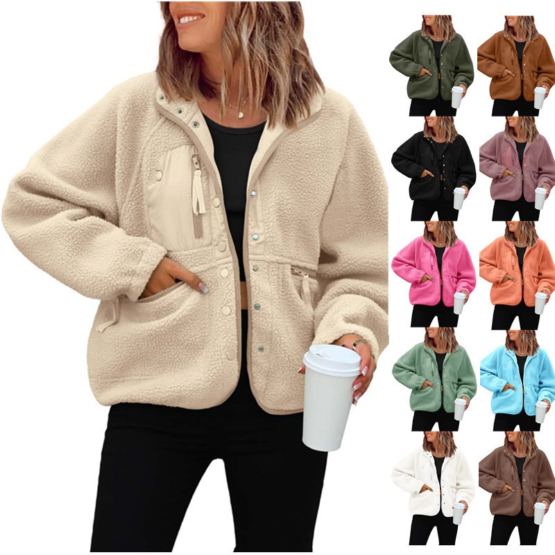 Womens Fuzzy Fleece Jacket Fal - Sherpa Coat Women avaliação e preço