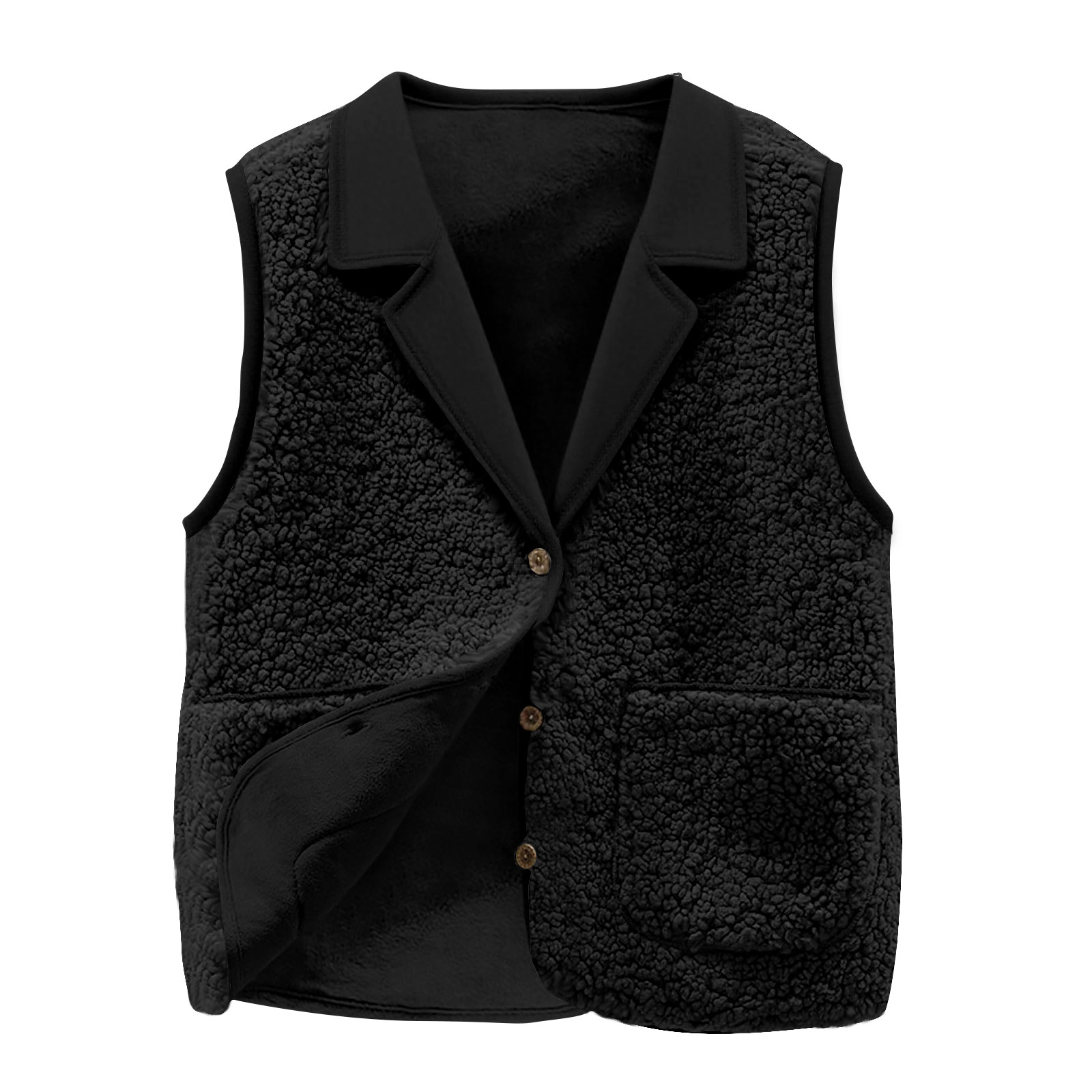 Colete feminino de lã sherpa,  - Sherpa Coat Women avaliação e preço