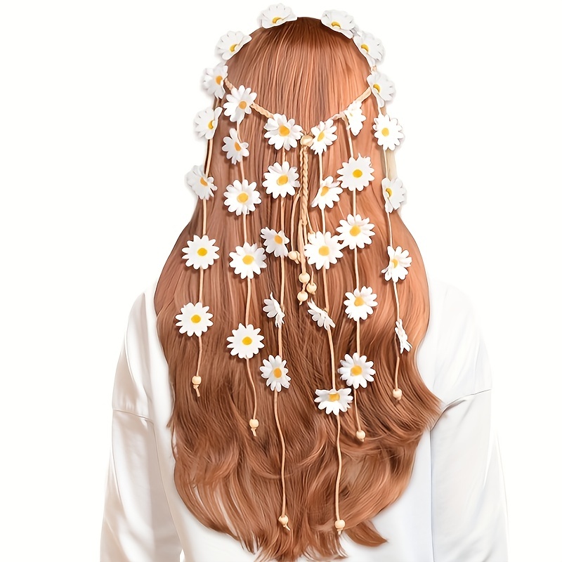 Tiara hippie de flores, coroa  - Women'S Fashion Of The 70S avaliação e preço
