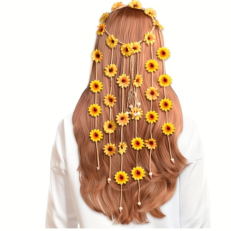 Tiara hippie de flores, coroa  - Women'S Fashion Of The 70S avaliação e preço